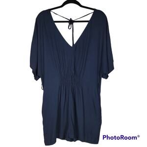 Seafolly Navy Blue Tie Back Romper SZ S